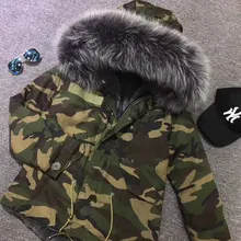 Горячая Распродажа зимняя камуфляжная короткая парка повседневная одежда серые толстовки с мехом енота mr or женская одежда
