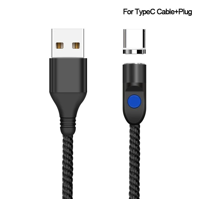 Магнитный usb-кабель 3 А, Micro USB type C, 8-контактный кабель для быстрой зарядки мобильных телефонов для iPhone 8, samsung, huawei, Xiaomi, Магнитный провод для передачи данных - Цвет: Black For Type C