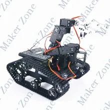 6 DOF автомобиль-установленный робот TR001, робот рука Танк автомобиль, металлические элементы, 6 шт. высокий крутящий момент сервоприводы для механического дизайна робот DIY