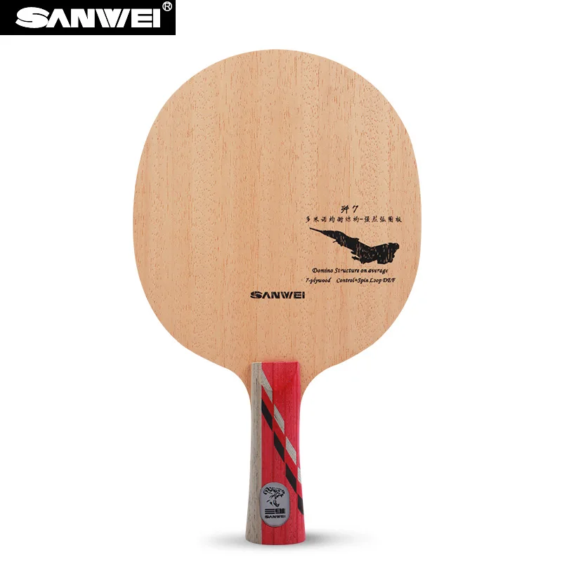 

Sanwei J-7 Defensive (J7, 7 Ply Even Wood, Light Weight, DEF) Table Tennis Blade Racket Ping Pong Bat Paddle