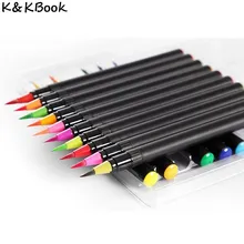K& KBOOK 20 цветов каллиграфия ручка Ткань Кисть ручка акварельные художественные маркеры живопись Эскиз маркер для анимационного рисования Манга