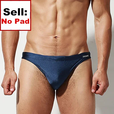 No Pad Midnight Blue Пуш-ап Pad плавательные мужские трусы Сексуальная Гей одежда для плавания Бикини плавки Мужской купальный костюм Танга купальный костюм шорты Desmiit zwembroek - Цвет: No Pad Midnight Blue