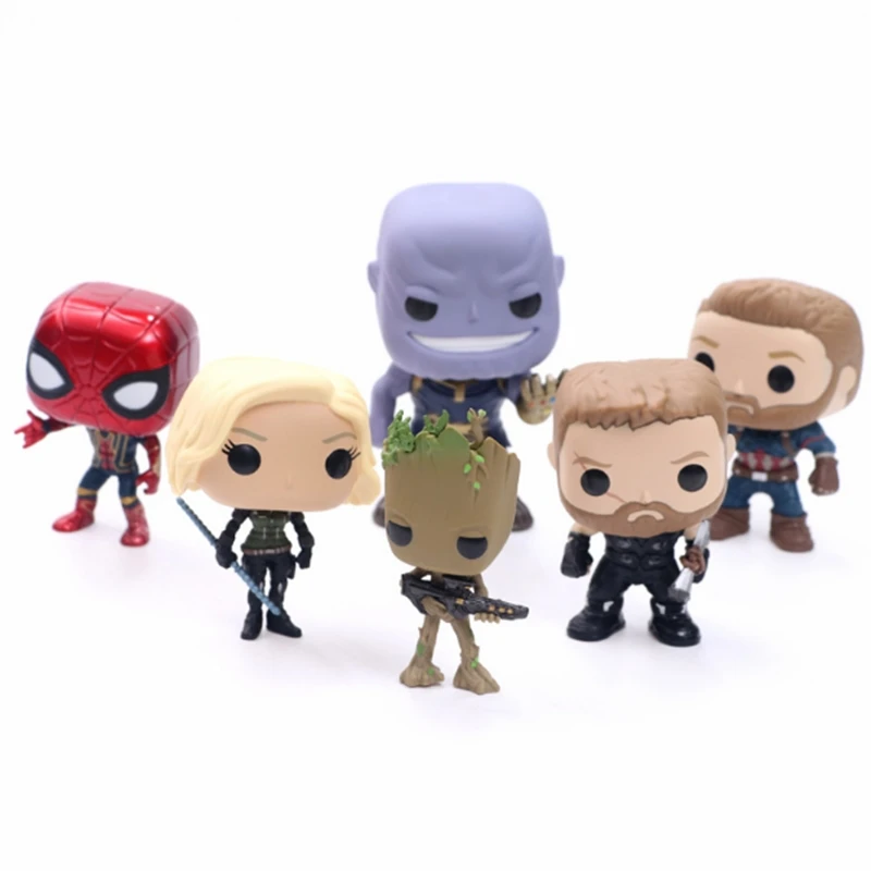 

Funko Pop Avengers 3 Infinity War Thanos Thor Black Widow Spider Captain America Groot Figure Toys Gifts Kids