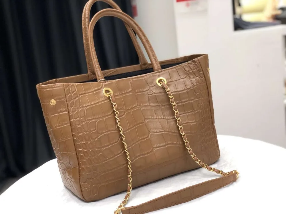

Kafunila genuine leather bags for women 2018 luxury handbags women bags designer crocodile real leather casual tote bags bolsa