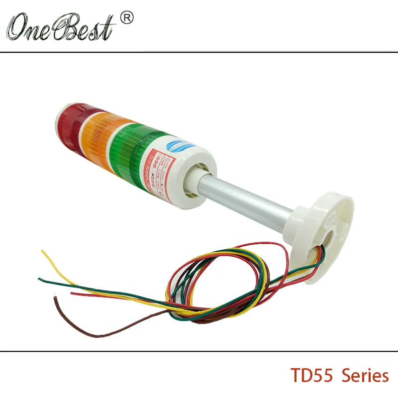 Hntd 24v Sinal de Luz de Aviso tipo Haste Semaphores Td55 Brilhante Cores para Máquinas Cnc - Imagem 6
