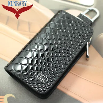 

KUNBABY 10 Pcs Snakeskin Leather Car Keys Bag Keys Chains Case Holder Cowhide Leather Key Wallet For Most Cars Free Shipping