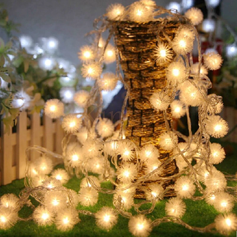 

Fairy string light 10m 100led Cotton ball snow ball String lights Christmas New year Holiday Party Wedding luminaria Decoration