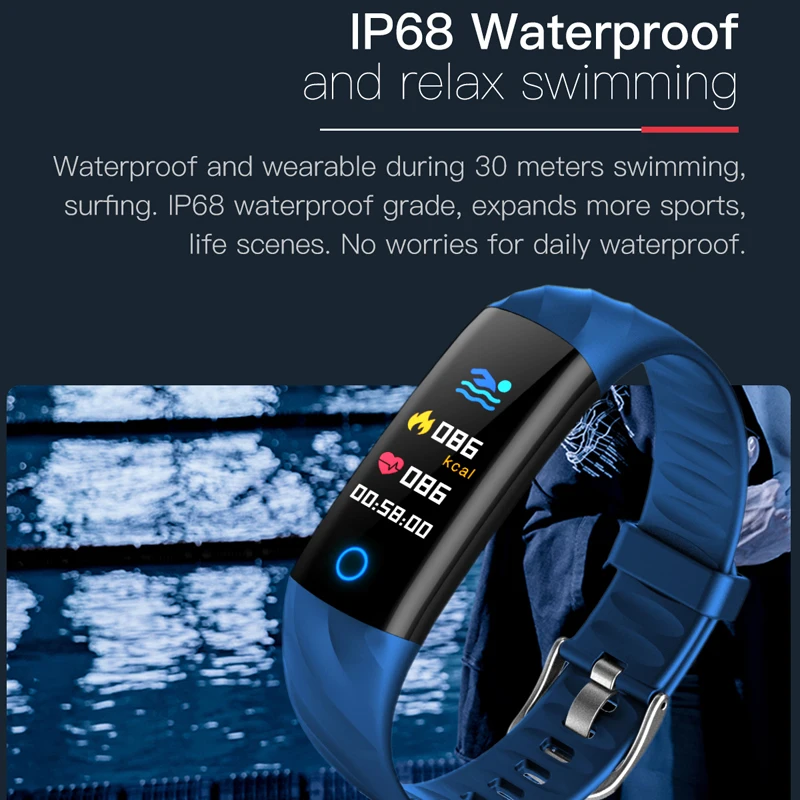 2019 New Smart Sport Watch Pedometer Heart Rate Monitor Blood Oxygen Fitness Tracker Smart Wristband Sport Watch Swim Waterproof