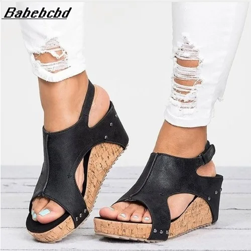 

Women Sandals 2019 Platform Sandals Wedges Shoes For Women Heels Sandalias Mujer Summer Shoes Leather Wedge Heels Sandals