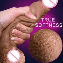 Hot Silicone Vibration Dildo Realistic Suction Cup Dildo Male Artificial Penis Dick Female Masturbator Adult Sex
