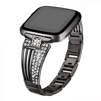 

YOOSIDE Crystal & Stainless Steel Watch Band Strap for Fitbit Versa Wrist Strap Replacement Watchbands Bracelet