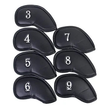 

Practial New 12PCS/Set Exquisite PU Golf Club Iron Head Covers Protector Golf Head Cover Sets Iron Club Head Cover Accessories