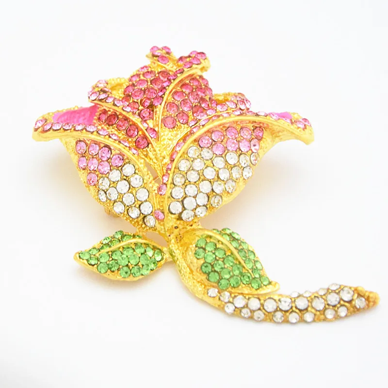 Wholesale!!Factory price(60pcs/lot)Gold Color Clear crystal rhinestone