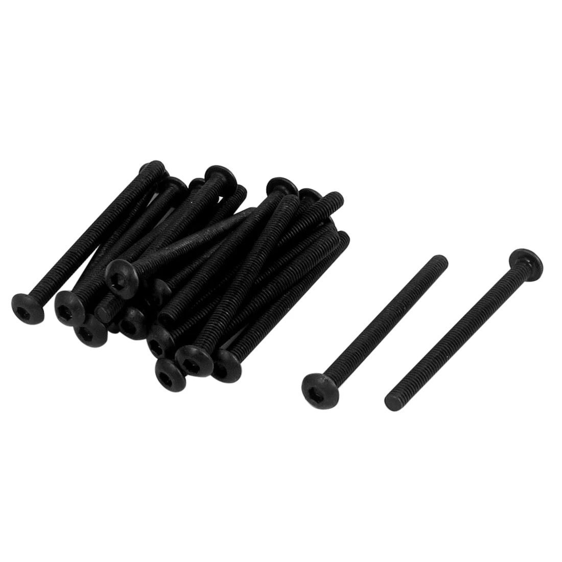 M3 X 35mm Alloy Steel Hex Socket Button Head Screws Black 20 Pcs in