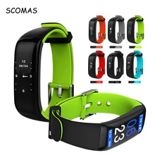SCOMAS P1 Plus Color Display Heart Rate Monitor Blood Pressure Smart Watches Fitness Bracelet Activity Tracker