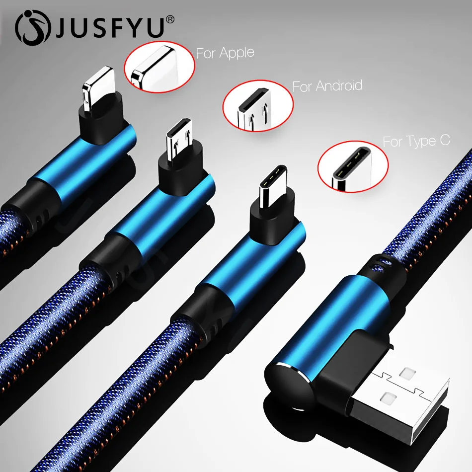 

1M Denim Braided Gold-plated Plug Cable 2.4A Fast Charging USB For lighting Micro Type C Cable For iPhone X XR Samsung S8 Huawei