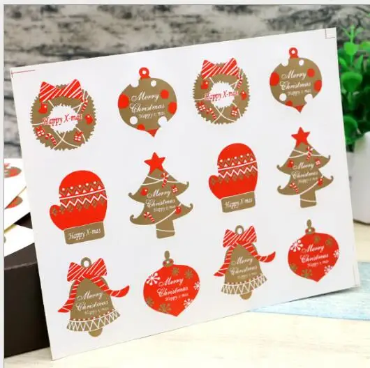 

10 sheets / 120pcs Christmas festive classic 6 stickers stickers baking seal Christmas stickers