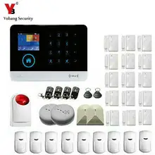 YoBang Security Touch Screen Wireless Home Burglar Alarm System PIR Motion Detector Smoke Glass Detector Outdoor Wireless Alert.