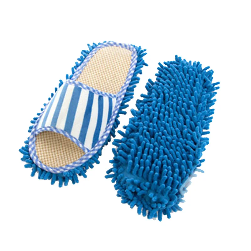 2 шт./компл. ленивый для чистки очиститель Швабра-туфля тапочки из микрофибры, мягкие, удобные для носки Ванная комната пол от пыли, декоративная наволочка на очистительные инструменты - Цвет: blue