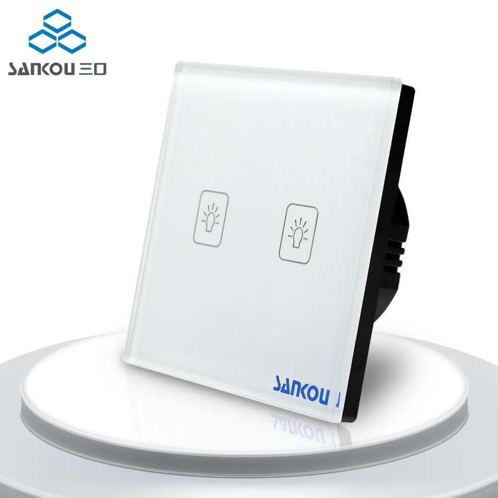 2Gang1Way Light Lamps Wall Switch Electrical Touch Switches EU Standard