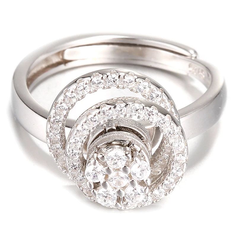 Многослойные Вращающиеся серебряные изящные кольца Регулируемая мотивация обручальное кольцо ювелирные подарки на день Св. Валентина