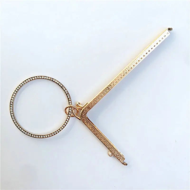 Light gold BDTHOOO 5 шт. 18,5 см Античная бронзовая металлическая ручка-каркас для кошелька для сумки-клатча для изготовления застежки Kiss замок l-образная Сумочка Аксессуары - Цвет: Light gold