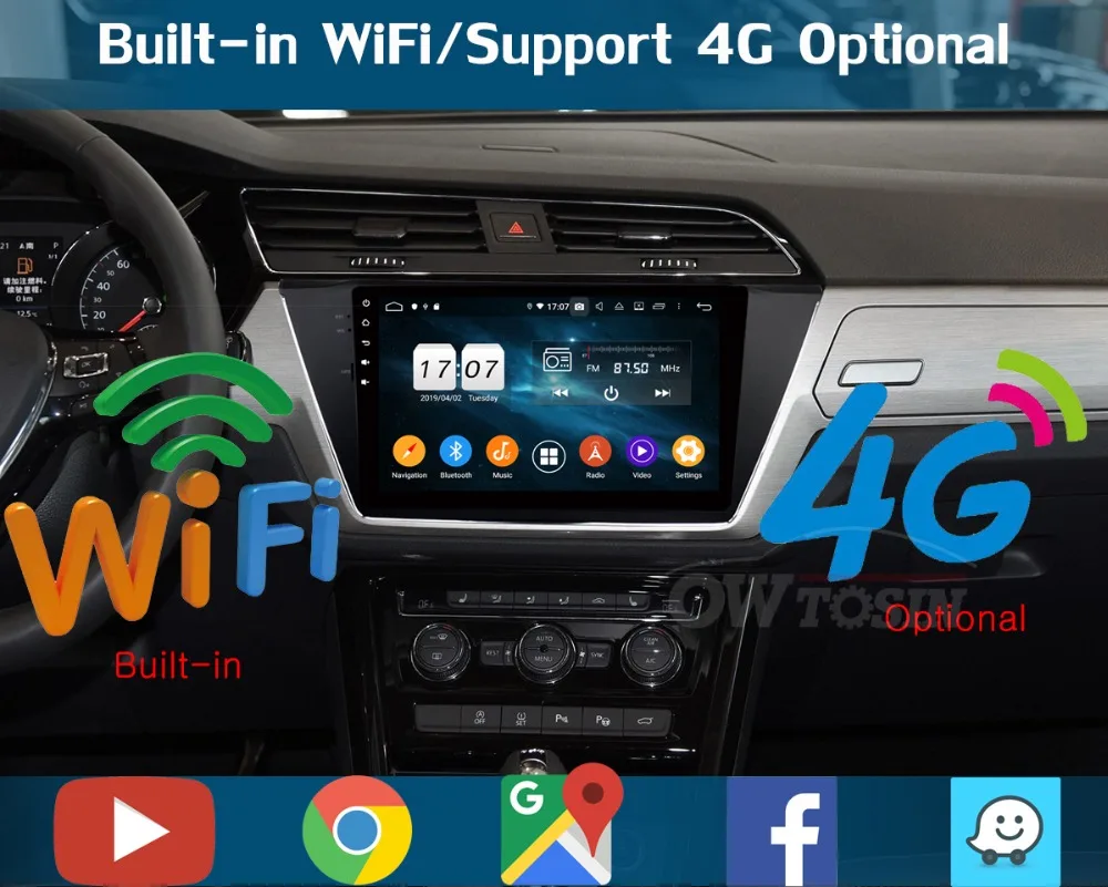 10," ips 8 Core Android 9,0 4G ram+ 64G rom автомобильный проигрыватель с радио и GPS для Volkswagen VW Touran DSP CarPlay Parrot BT