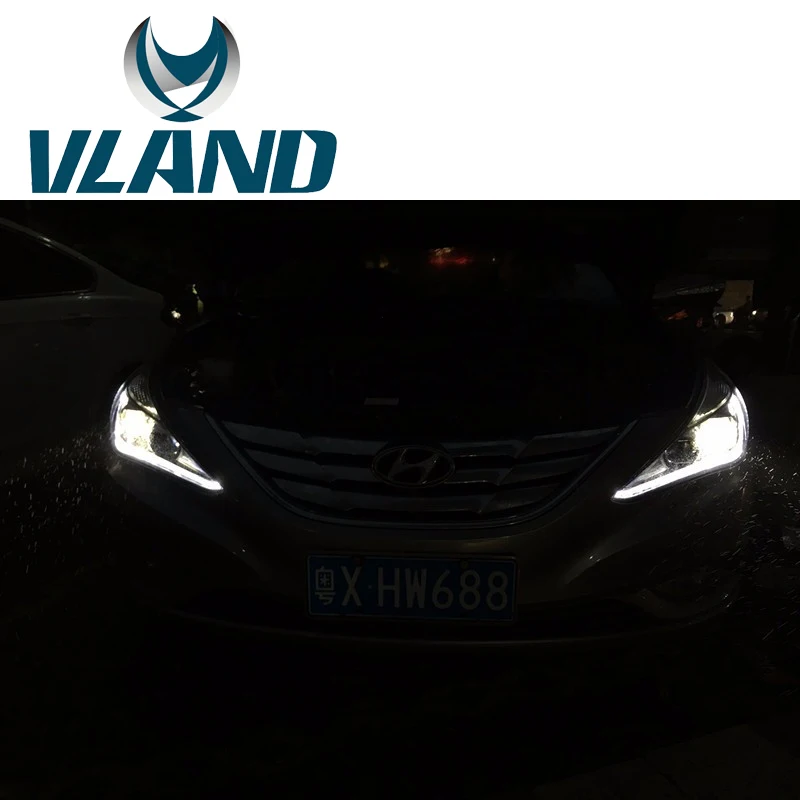 Flash Deal VLAND Factory For Car Head Lamp For Sonata 2011 2012 2013 2014 2015 LED Headlight With Day Ligth DRL H7 Xenon Lamp Plug And Play 5