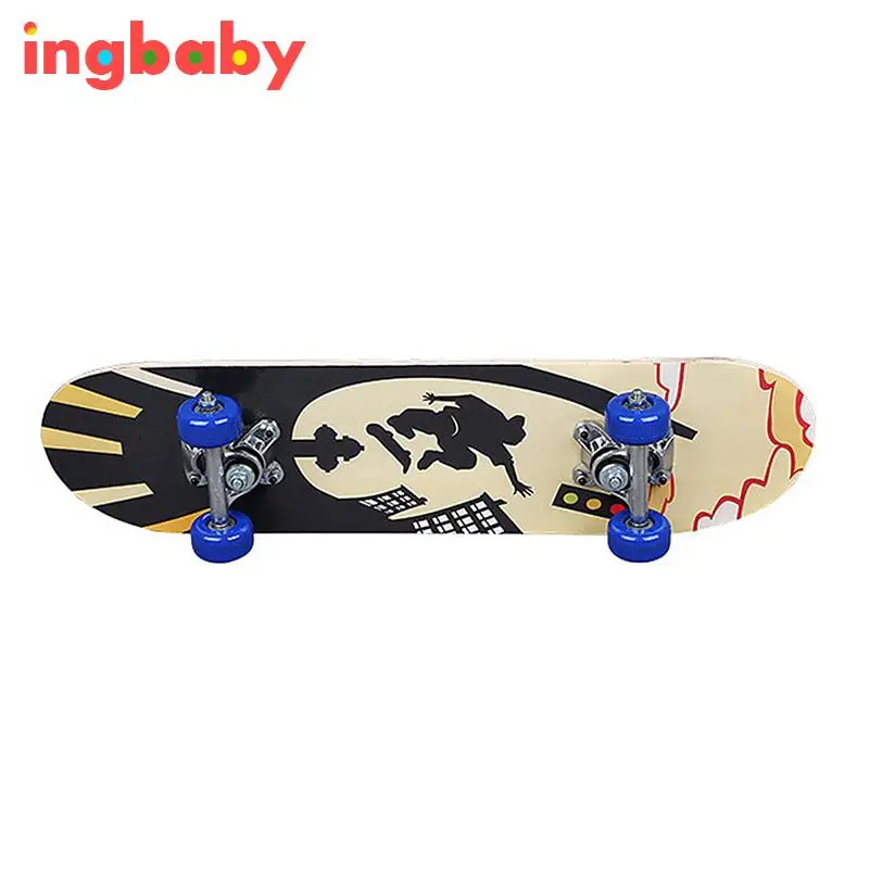 

1pc Children's Skateboard China Maple Scooter Children's Primary Single-tilt Skateboard Four-wheel Scooter Travel Tool ingbaby
