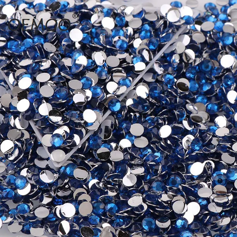 Sapphire Bule 10000 шт 2 3 4 5 мм круглые камни с плоской задней поверхностью украшения клей