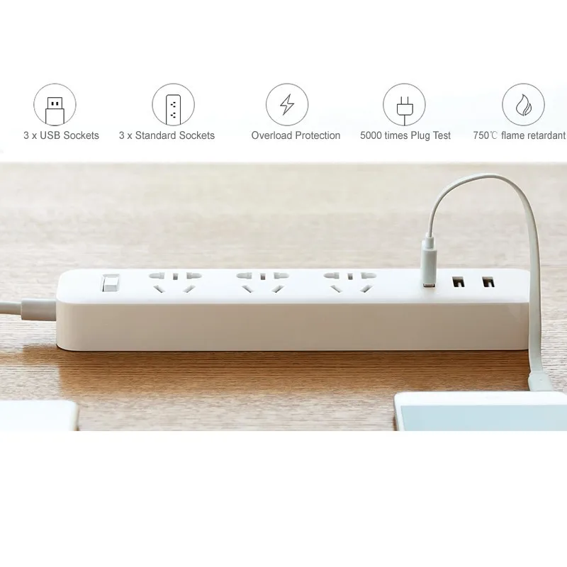 Оригинальная розетка Xiaomi power Strip 3 USB удлинительная розетка умная настенная розетка с адаптером AU/EU/UK/US