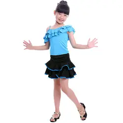 Детская одежда для латинских танцев, костюмы для девочек, детское платье для танцев, юбка для танцев