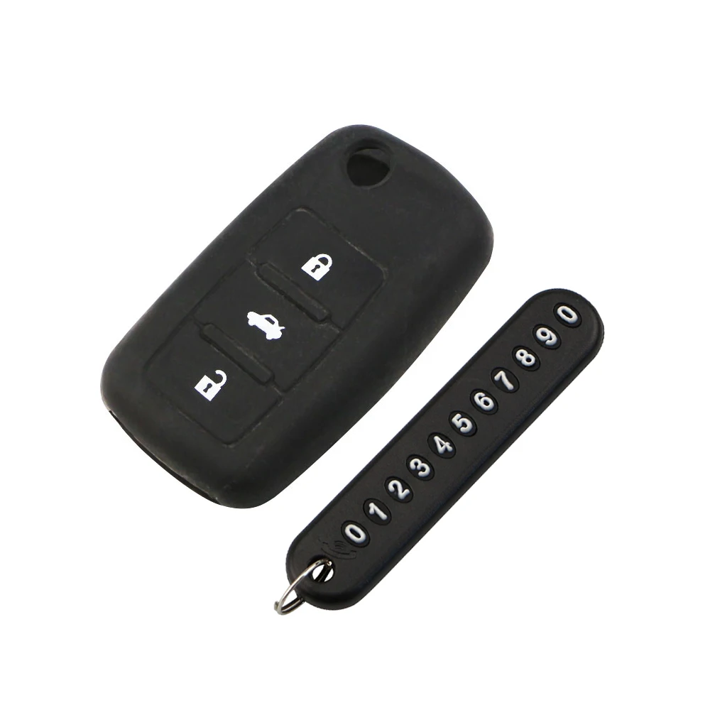 

Car Fold Key Cover Case Key Chain with Phone Number Card for Seat Ibiza Cupra Alhambra for Skoda Octavia 2 A5 Fabia Rapid Superb