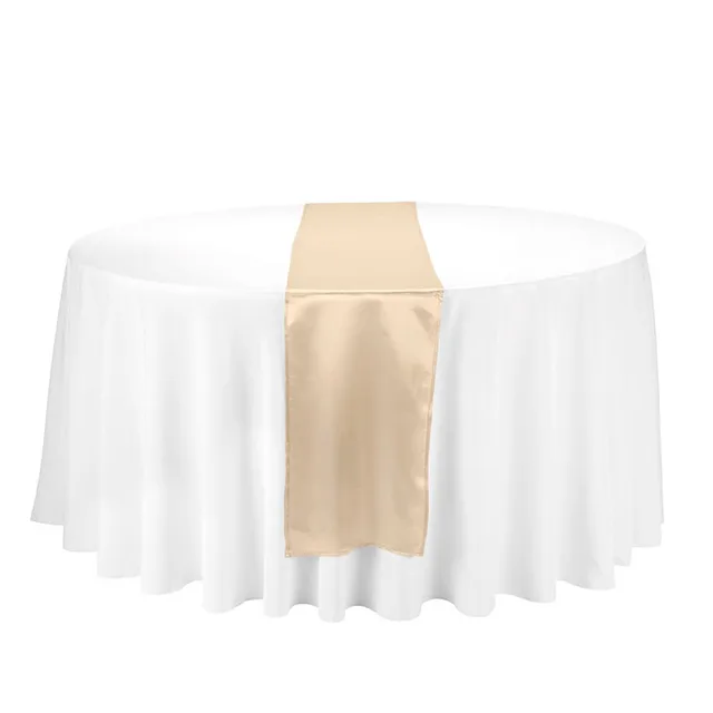 HAORUI 12pcs White Gold Luxury Table Runners Modern Christmas Table