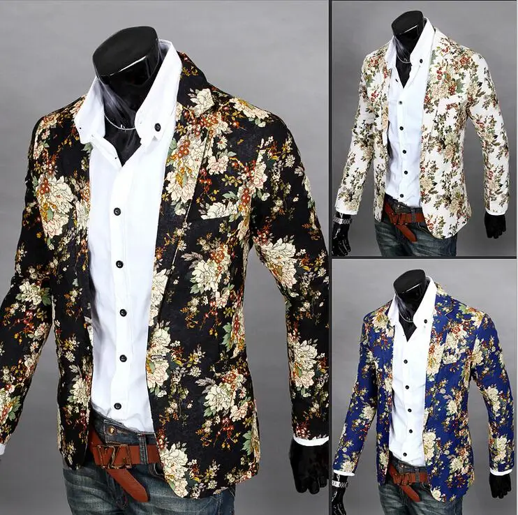 2015 New Sale mens floral blazer jacket men 2015 new arrival