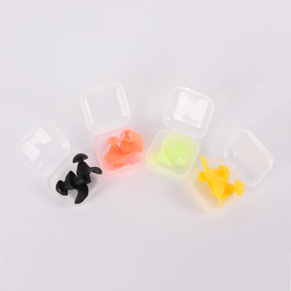 2 Pairs Diving Clear Silicone Swimming Ear Plugs Waterproof Anti Noise Adult 
