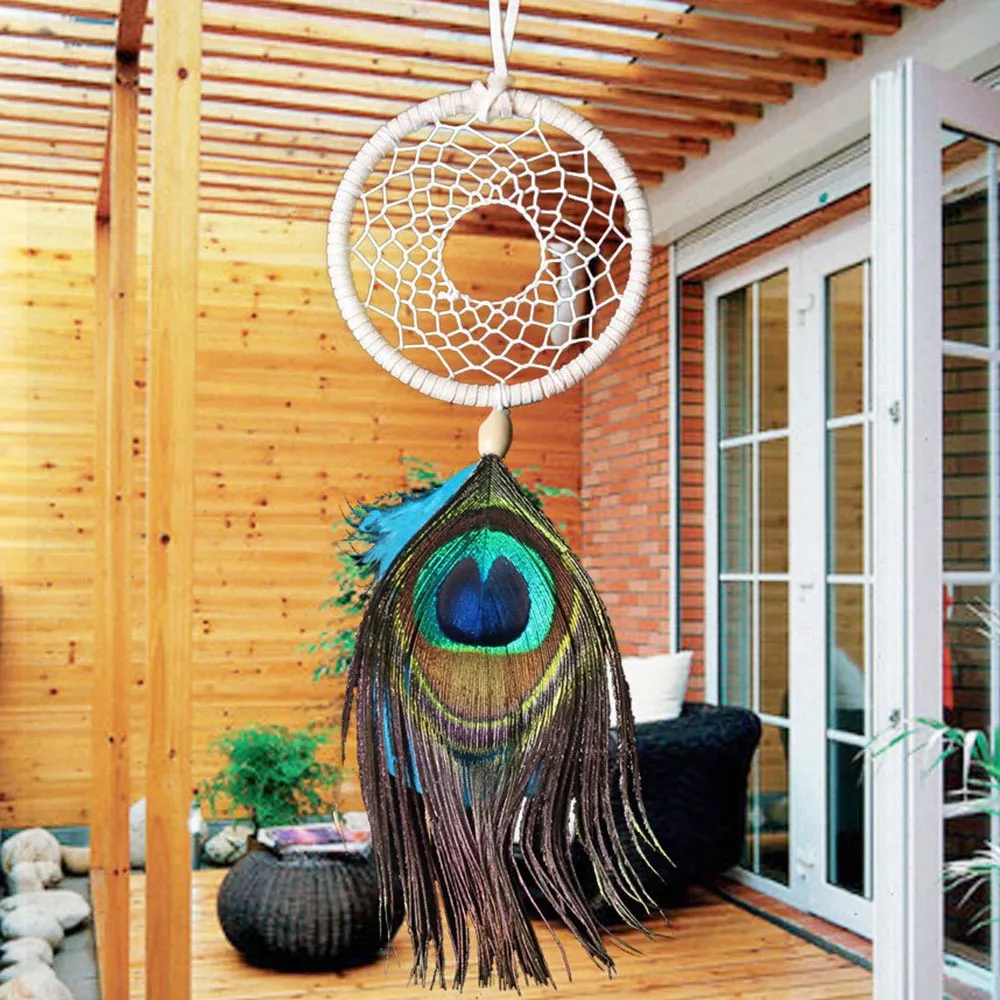 

Dream Catcher Feathers Car Wall Hanging Home Decoration Ornament Peacock Gifts Nordic Decoration Home Kids Room Decoration