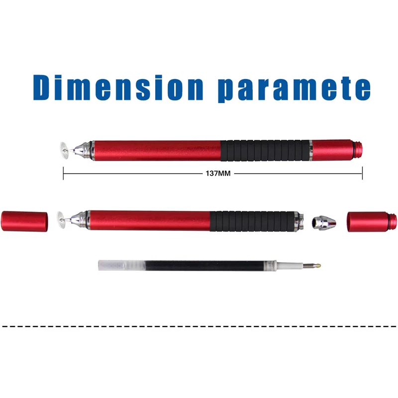 plate style stylus pen touch pen 2 in 1 with black silicon-04