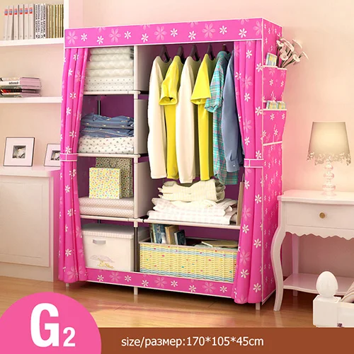 Современный нетканый Тканевый шкаф складной шкаф для хранения одежды многоцелевой пылезащитный влагостойкий шкаф мебель для спальни - Цвет: HH340600CS12