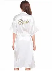 Tj01 большой Размеры S-3XL золотые буквы невесты Get Ready Халаты подарки на свадьбу халат халаты для женщи