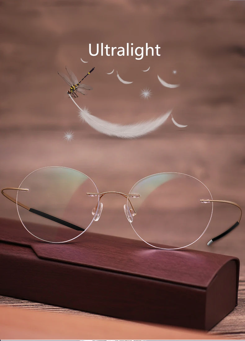 Титановые мужские Оптические очки без оправы, оправа для женщин, безрамные очки по рецепту, ультралегкие очки для близорукости, без винтов, очки