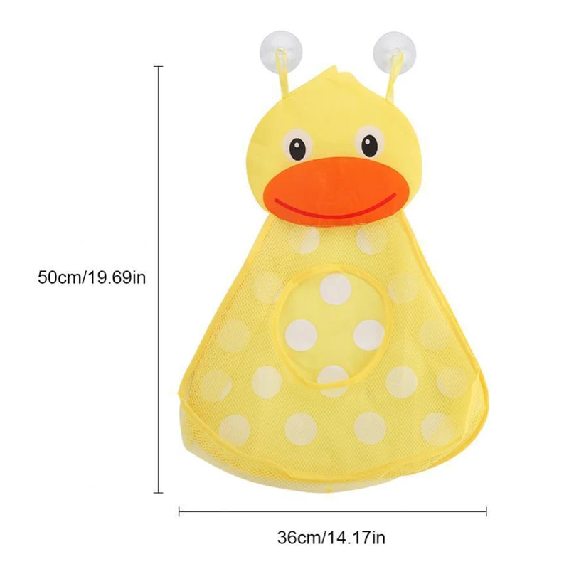 Baby Kid Bath Time Toy Hanging Storage Bag Carton Cute Duck  Mesh Home Bathroom Organiser Net Bathroom Storage