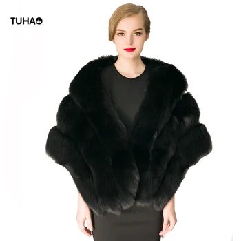 

TUHAO Ladies Knitted Faux Mink Fur Cloak Short Shawl Evening Party Faux Fur Coats High Street Elegent Overwear LQ240