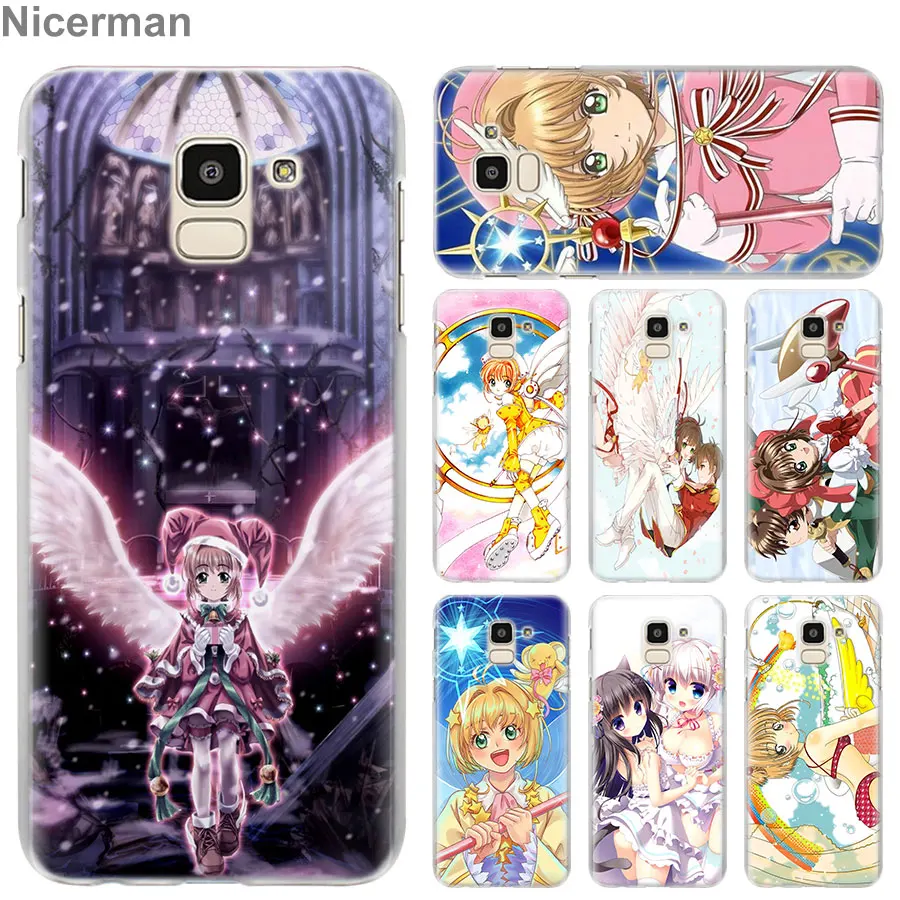 

Anime Cardcaptor Sakura girly Phone Cases for Samsung Galaxy J4 J6 Plus J3 J7 J8 2018 C2 Core J5 J7 Prime hard PC case Coque