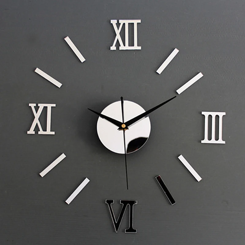 hot 3d home diy mirror design wall clocks home decor decal stickers wall clock best