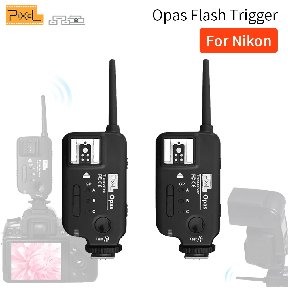 2pcs PIXEL Opas Wireless Flash Trigger Transceiver High Speed Sync HSS