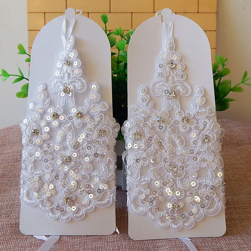Wedding Gloves Bride Gloves Fingerless Children's Lace Women White/Red Lace lace gloves wedding dress gloves
