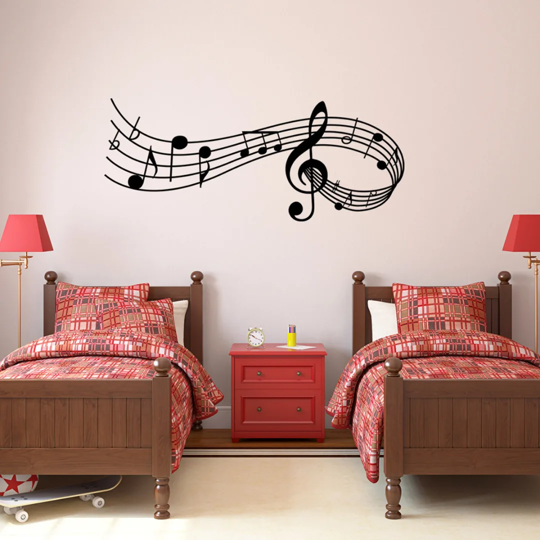 1pcs Music Songs Sound Notes Melody Wall Decal Bedroom Office Christmas Musical Wall Door Window Sticker Decor