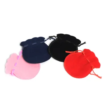 

100pcs/lot New Mix Colors Round Velvet Drawstring Jewelry Bag & Pouches,Birthday New Year Xmas Wedding Bridal Party Gift bags
