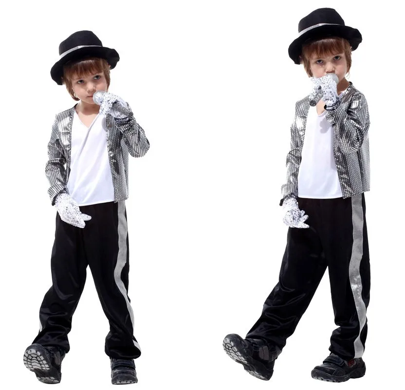 Kids Unisex Michael Jackson Costume Cosplay Party Dress Up Clothes Suit